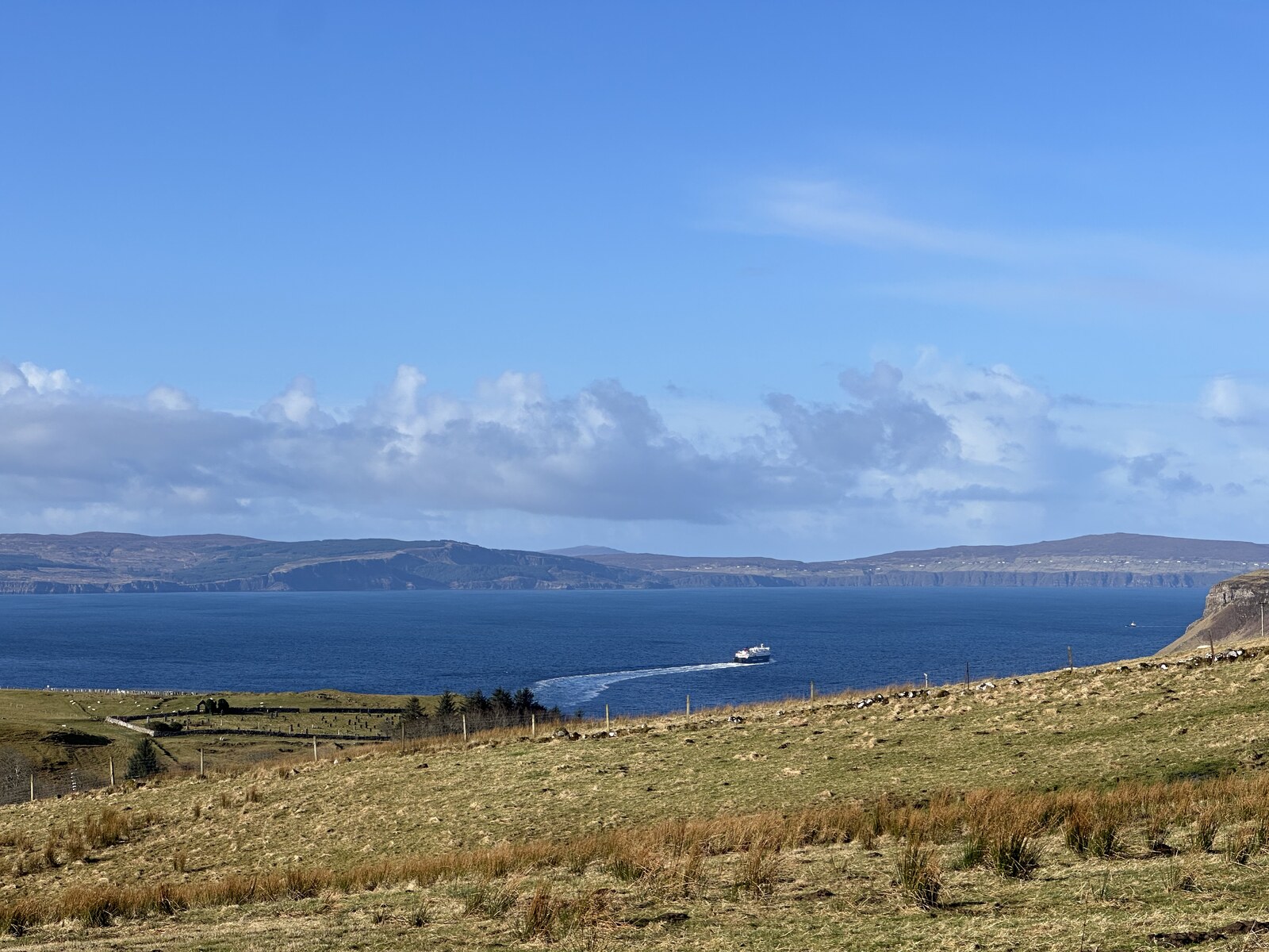 The Outer Hebrides ferry crossing past the Trotternish coast