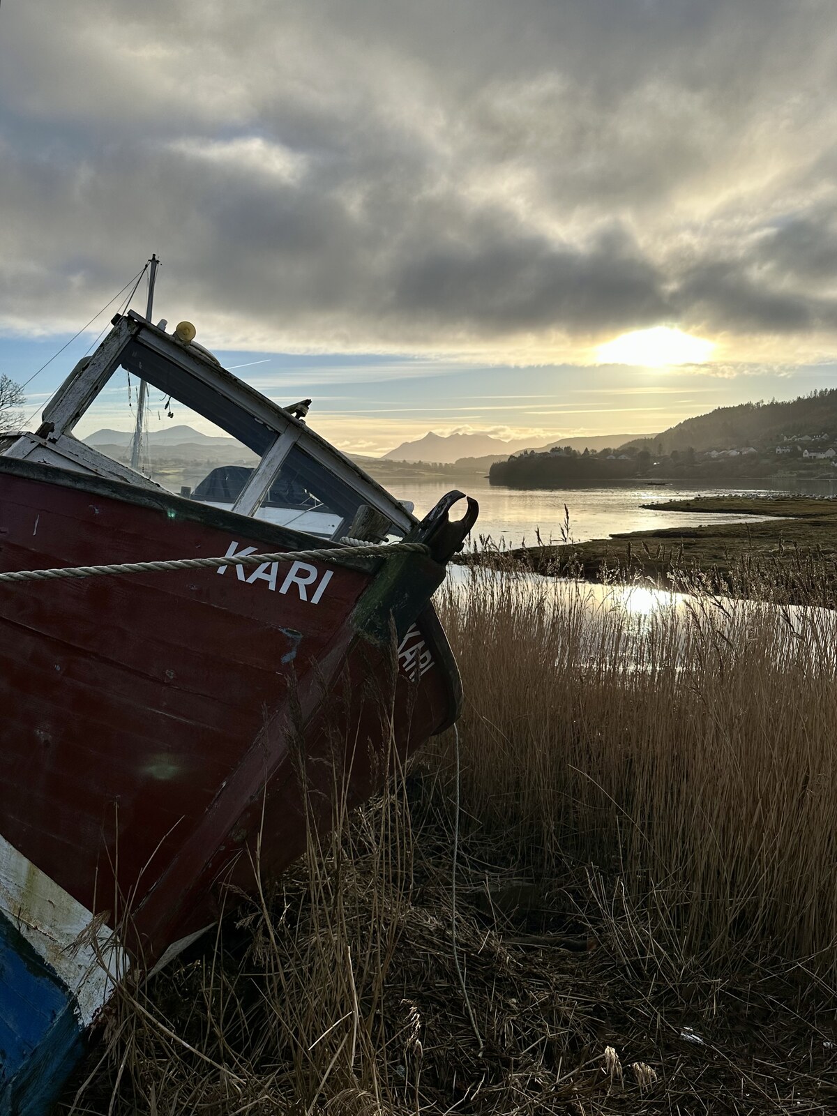 An old fishing boat on the Skye coastline