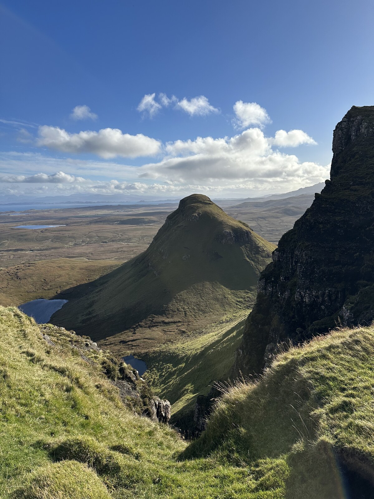 A rock pinnacle on the Quiraing ridge walk, Isle of Skye