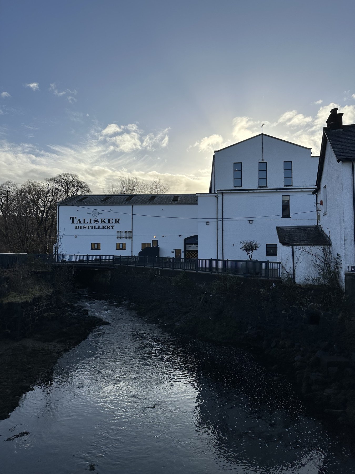 Talisker Distillery on the shore of Loch Harport, Carbost
